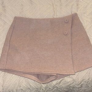 Stylish Tan Mini Skirt with Button Detail